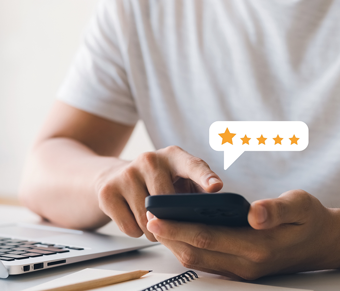 Leaving five star review on phone